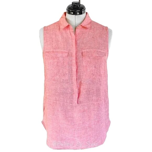 JONES & CO | JONES NEW YORK Sleeveless Red Linen Tunic Top - Size M - NWT - Picture 2 of 15